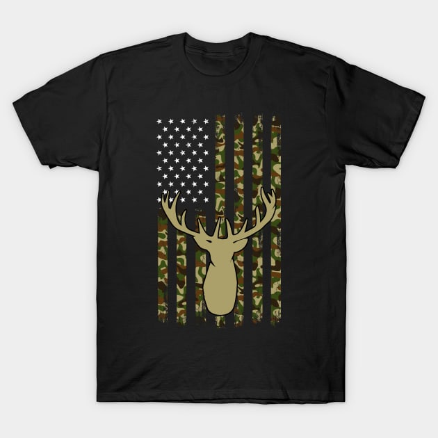 Buck Hunting Patriot For Bowhunting Bow Hunter Enthusiast T-Shirt by sBag-Designs